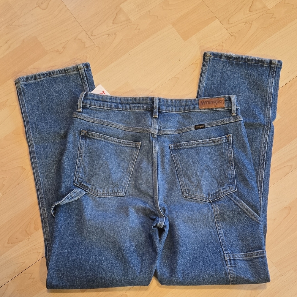 Wrangler High Rise True Straight Classic Blue Denim Jeans 12/31x32